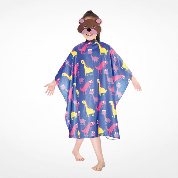 Kinderschnitt Cape Polyester 95x120cm Dino Blau - Bifull - 1
