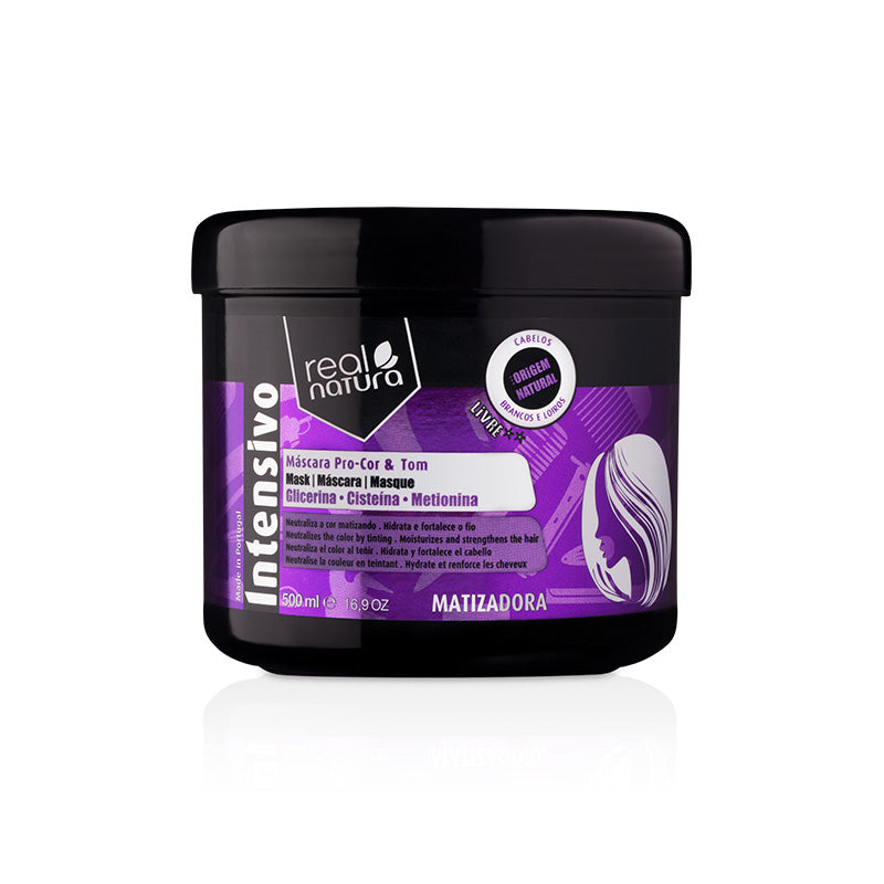 Matizing Salt-Free Hair Mask for Color and Tone - Sem Sal Pro-Cor e Tom Matizing Mask 500 ml - Real Natura - 1