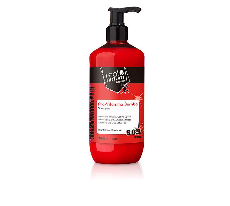Champú sin Sal con Vitaminas - Shampoo ohne Salz Pro-Vitamine Bomba 500 ml - Real Natura - 1