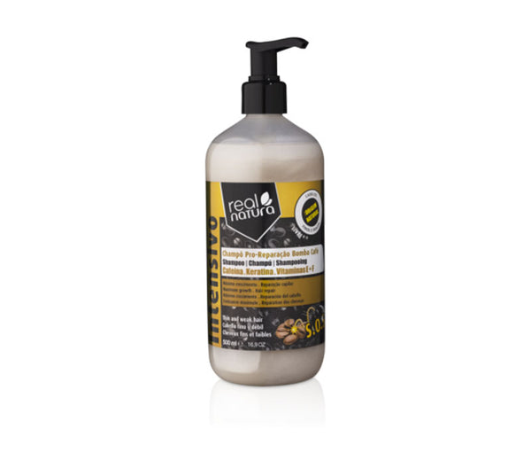 Shampoo ohne Salz mit Kaffee für geschädigtes Haar - Shampoo ohne Salz Pro-Repair Coffee Bomb 500 ml - Real Natura - 1