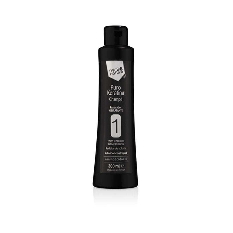 Feuchtigkeitsspendendes Repair-Shampoo mit Keratin - Puro Keratina Feuchtigkeitsspendendes Repair-Shampoo 300 ml - Real Natura - 1