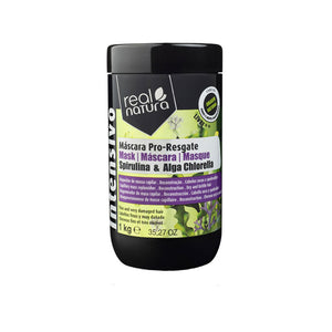 Salzfreie Maske für geschädigtes Haar mit Spirulina und Alge Chlorella 1000 ml - Sem Sal Pro-Resgate Spirulina und Alga Chlorella Mask 1000 ml - Real Natura - 1