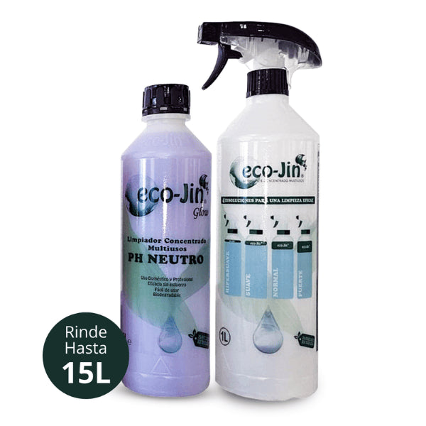 Premium Glow Mehrzweckreiniger 1 Liter mit Zerstäuber - Eco-jin - 1