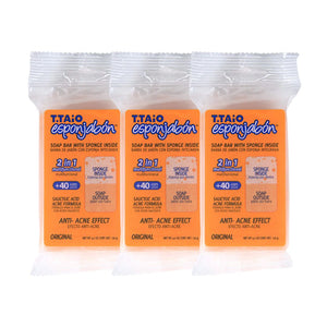 Pack mit 3 Schwammseife: Schwamm + Seife 2 in 1 - 120gr - T.taio : 3x Anti Imperfecciones - 1