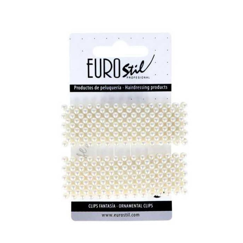 Rechteckige goldene Frösche mit Perlen 2ud - Eurostil - 1