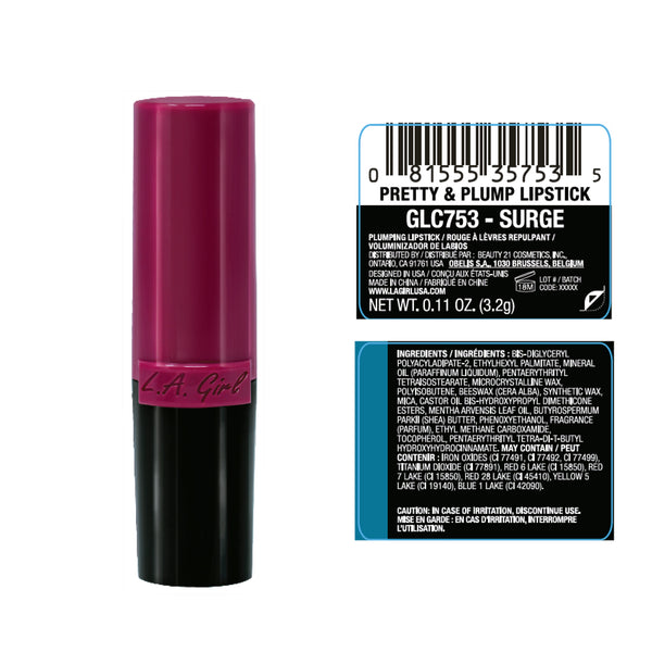 Pretty & Plump Lippenstift - L.A. Girl : Surge - 2
