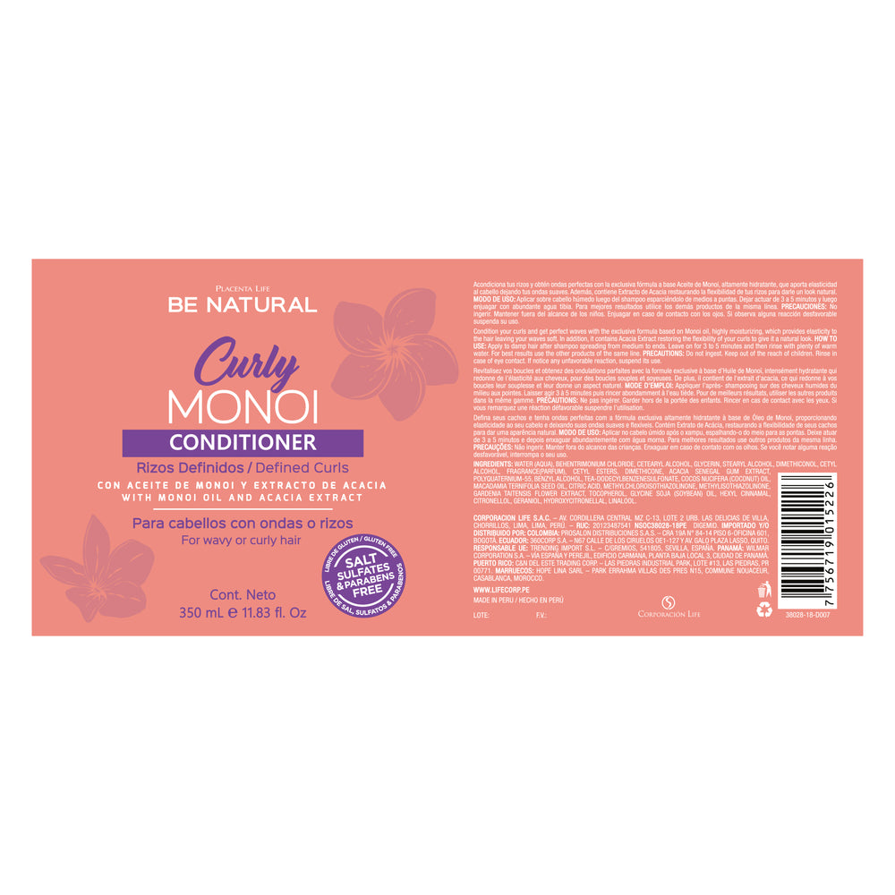 Definierter Rizos Conditioner Curly Monoi 350ml - Be Natural - 1