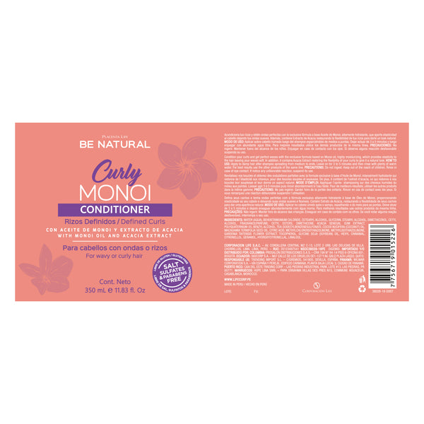 Definierter Rizos Conditioner Curly Monoi 350ml - Be Natural - 2