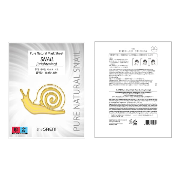 The saem pure natural mask sheet - snail brightening 2022 - The saem - The Saem - 2