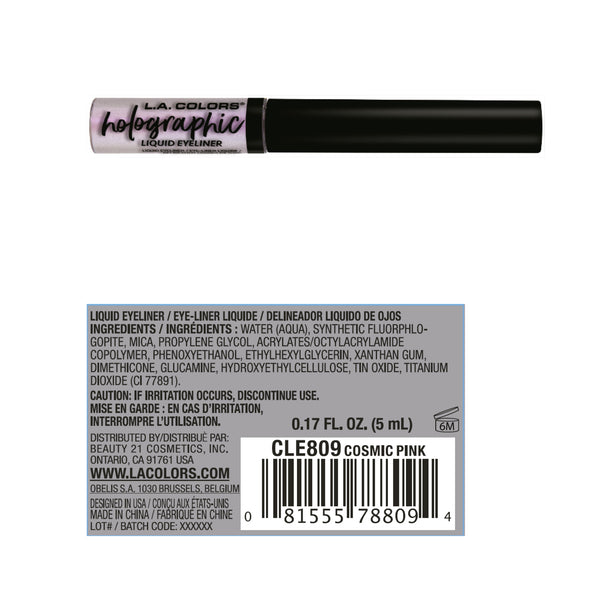 Flüssiger Eyeliner - L.A. Colors : Holographic Cosmic Pink - 3