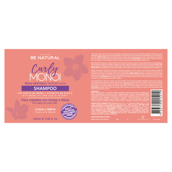Definiertes Rizos Curly Monoi Shampoo 350ml - Be Natural - 2