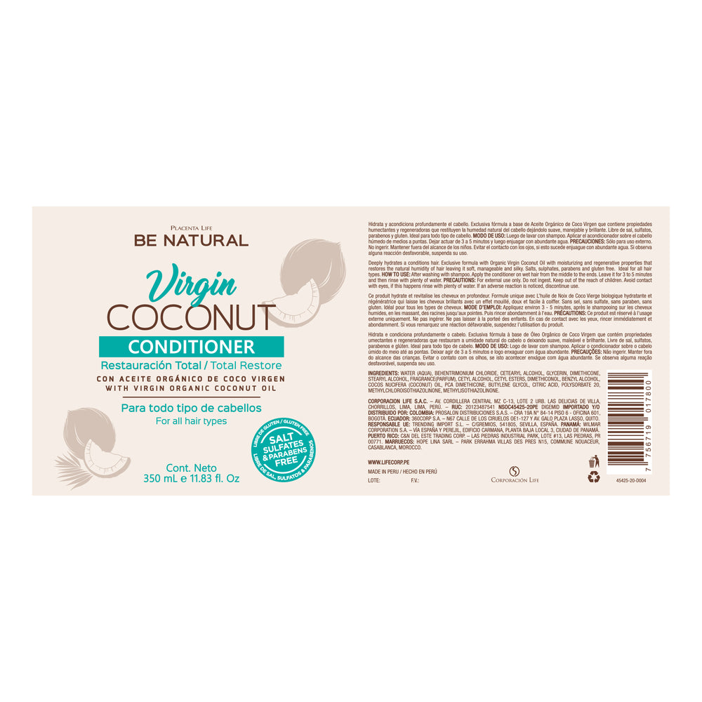 Conditioner Virgin Coconut 350ml - Be Natural - 1