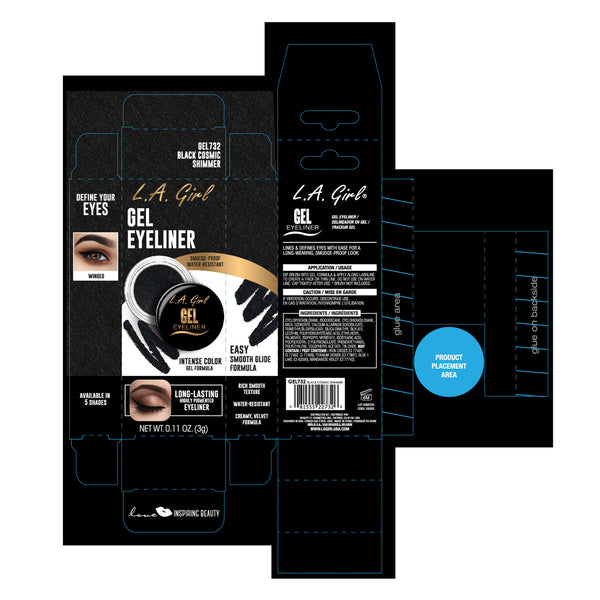 Gel-Eyeliner-Kit - L.A. Girl : Black Cosmic Shimmer - 2
