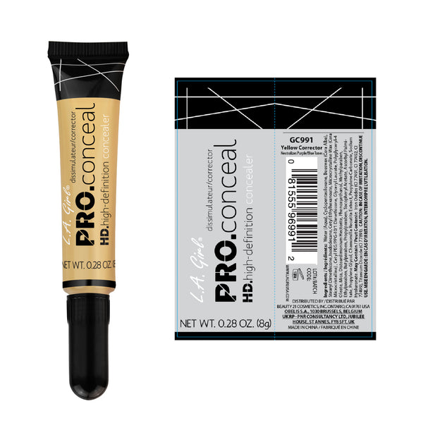 Corrector Líquido - Pro Conceal Hd Concealer - L.A. Girl : Yellow corrector - 2