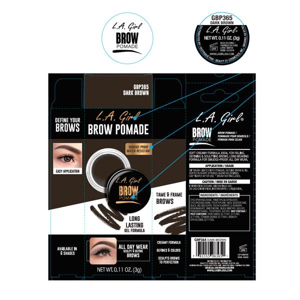 Pomade für Augenbrauen - Augenbrauen-Pomade - L.A. Girl : Dark Brown - 2