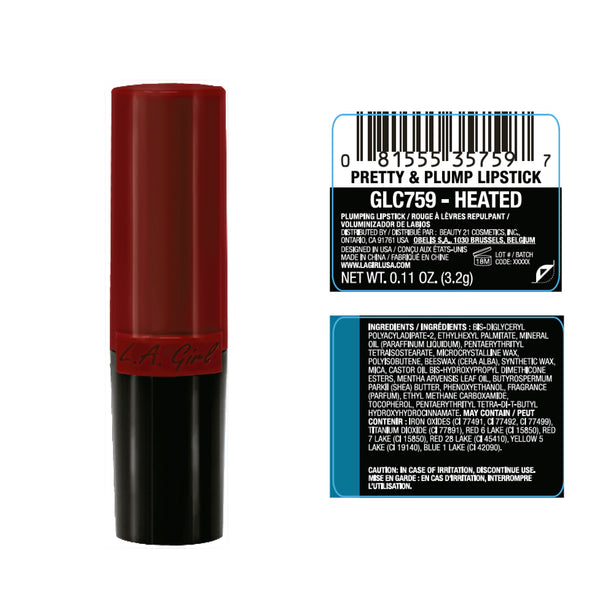 Pretty & Plump Lippenstift - L.A. Girl : Heated - 2