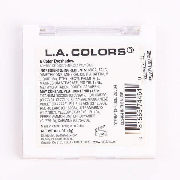 6-farbige Lidschatten-Palette - L.A. Colors : In the Nude - 2
