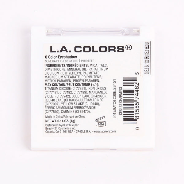 6-farbige Lidschatten-Palette - L.A. Colors : Charming - 2
