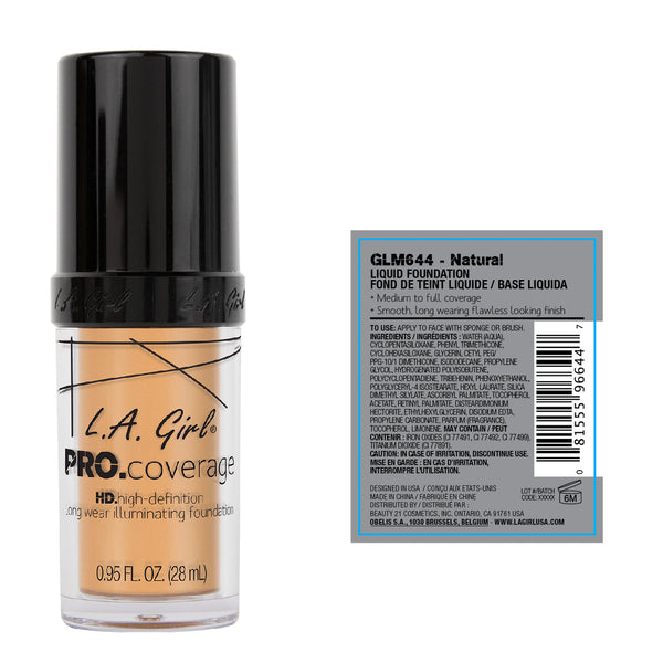 Flüssige Foundation - Pro Coverage Illuminating - L.A. Girl : Natural - 2