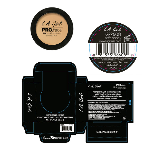 Kompaktpuder - Pro Face Matt - L.A. Girl : Soft honey - 2