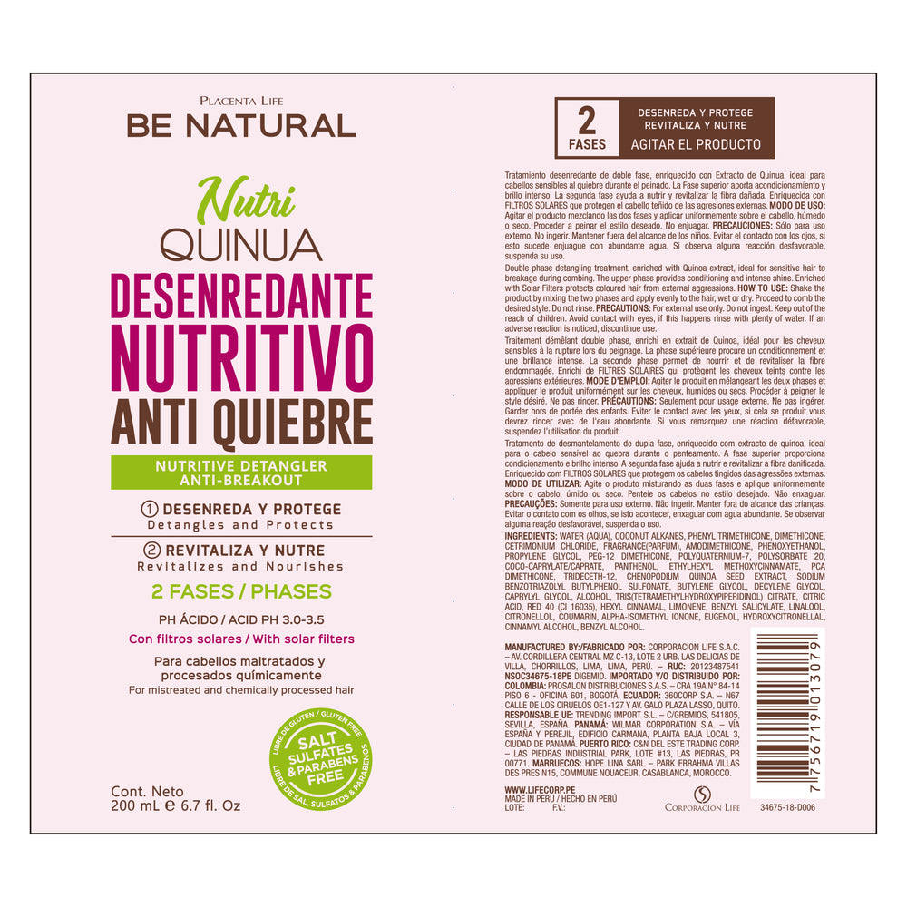 Antifritz Entwirrer für Haare - Nutri Quinoa 200ml - Be Natural - 1