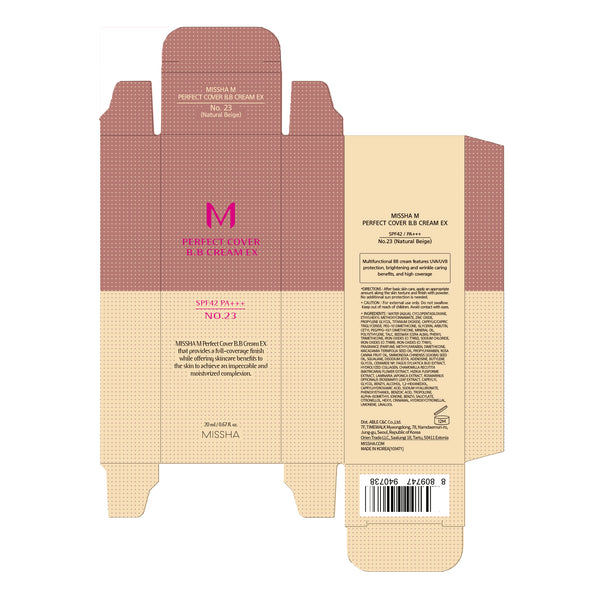 BB Creme Perfect Cover SPF42 Pa+++ 20 ml - Missha : 23 - 2