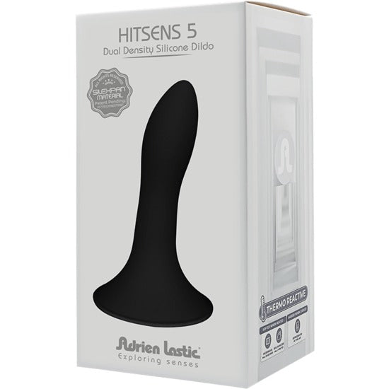 Hitsens 5 - Doppeldichte Silikon Dildo Schwarz - Adrien Lastic - 2