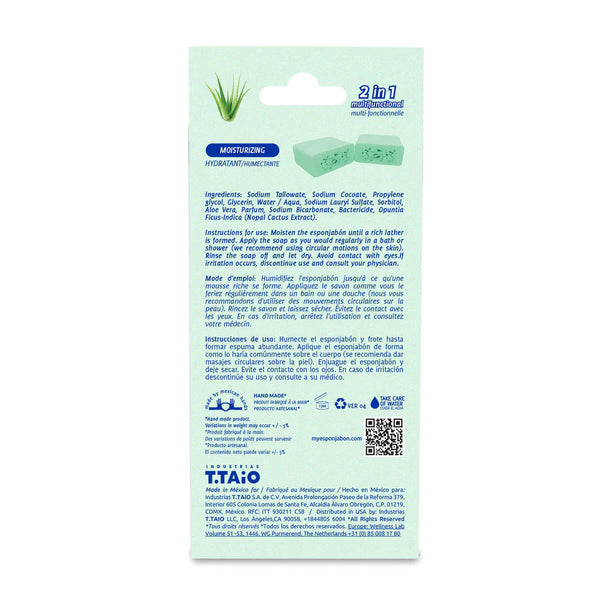 Schwammseife - Schwamm + Seife 2-in-1 - 120 Gramm - T.taio : Aloe Vera - 2