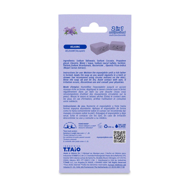 Schwammseife - Schwamm + Seife 2-in-1 - 120 Gramm - T.taio : Lavanda - 2