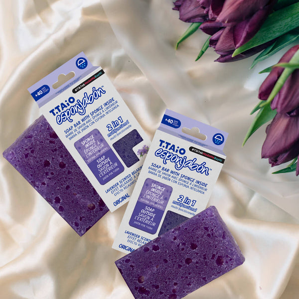 Schwammseife - Schwamm + Seife 2-in-1 - 120 Gramm - T.taio : Lavanda - 3