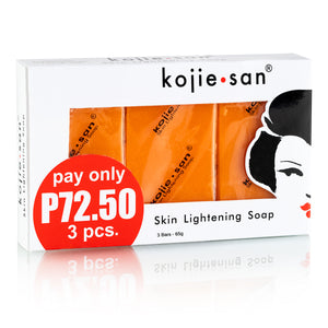 Kojic-Säure-Seifenstücke - Hautaufhellende Seife - Kojie San : 3x 65gr - 1