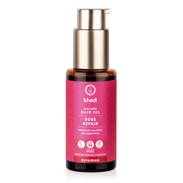 Rosa Haaröl-Reparatur für beschädigtes Haar - Khadi - 1