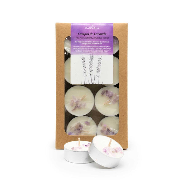 Aromatisierte Teelichter von CanVela - Khadi : Campos de Lavanda - 1