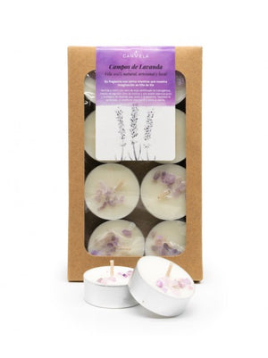 Aromatisierte Teelichter von CanVela - Khadi : Campos de Lavanda - 1