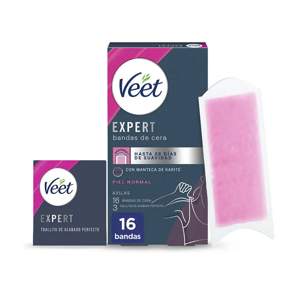 Expert-Wachsenstreifen für normale Haut in den Achselhöhlen, 16 Stück - Veet - 1