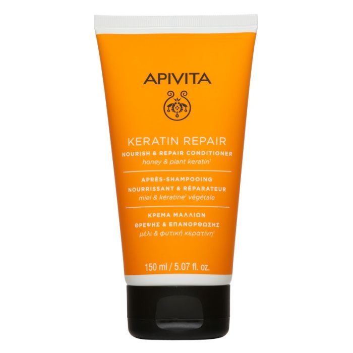 Nährender und reparierender Keratin-Reparaturconditioner für trockenes und strapaziertes Haar 150 ml - Apivita - 1