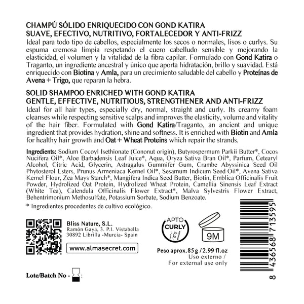 Festes Shampoo Katira 85gr - Alma Secret - 2