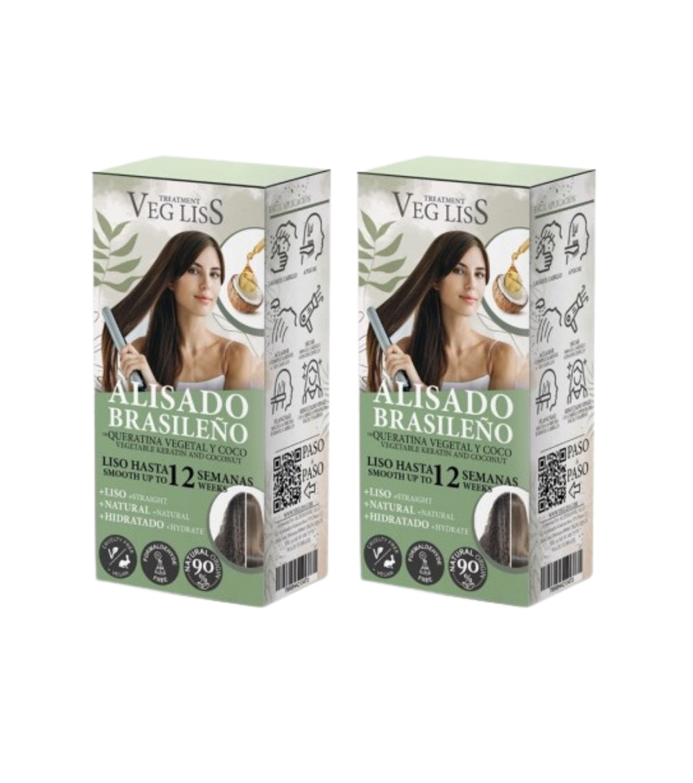 Zwei Brazilian Keratin und Coconut Smooth Packungen - Vegliss - 1