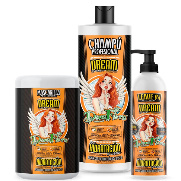 Pack Cream Dream: Shampoo 1000ml + Maske 100ml + Leave-In 500ml - Dona Flora - 1