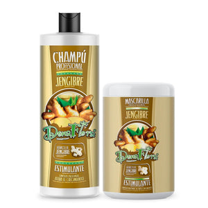 Ingwer-Pack: Shampoo 1000ml + Haarmaske 1000ml - Dona Flora - 1