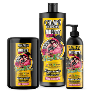 Pack Unpredictable Death: Shampoo 1000 ml + Maske 100 ml + Leave-In 500 ml - Dona Flora - 1