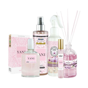 Yani-Pack (Parfüm 90ml + Parfüm 33ml + Körperspray + Raumduftspray + Duftstab) - Prady - 1
