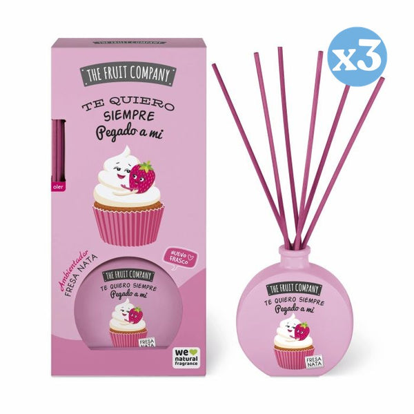 Pack 3x - Duftspender Mikado 40 ml - Erdbeer-Sahne - The Fruit Company - The Fruit Company - 1