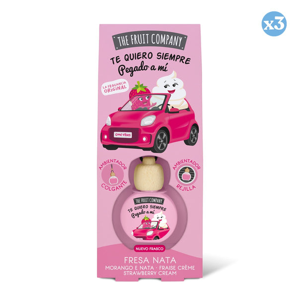 Pack 3x - Auto Luftreiniger 6,5 ml - Erdbeer-Sahne - The Fruit Company - The Fruit Company - 1