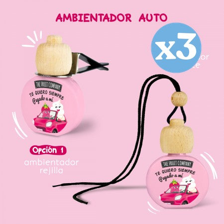 Pack 3x - Auto Luftreiniger 6,5 ml - Erdbeer-Sahne - The Fruit Company - The Fruit Company - 3