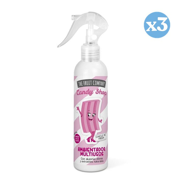 3er Pack - Mehrzweck Raumspray - Erdbeer-Kaugummi - Candy Edition 200ml - The Fruit Company - 1