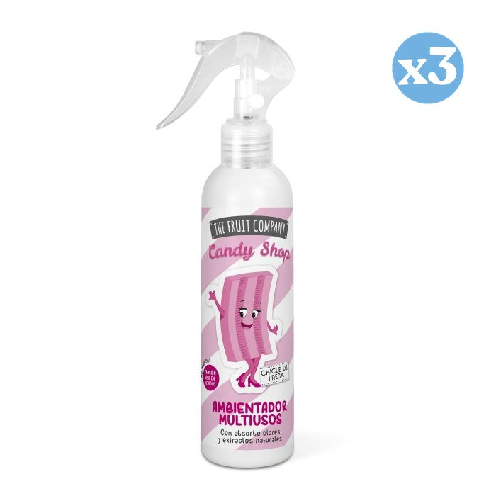 3er Pack - Mehrzweck Raumspray - Erdbeer-Kaugummi - Candy Edition 200ml - The Fruit Company - 1