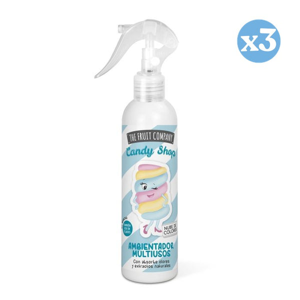 3er Pack - Mehrzweckspray Lufterfrischer - Farbwolke - Candy Edition 200ml - The Fruit Company - 1