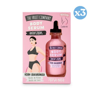 3er Pack - KÖRPERSERUM MIT HYALURONSÄURE SPEZIAL GEGEN DEHNUNGSSTREIFEN - ERDBEERE SAHNE 118 MLTFC - The Fruit Company - 1