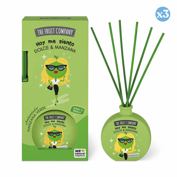 3er Pack - Duftstäbchen mit grünem Apfelduft - The Fruit Company - 1